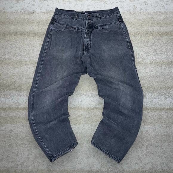 Vintage Y2K MFG Girbaud Skater Jeans 34x30 Baggy Tapered Leg Black Wash Denim - Picture 2 of 6